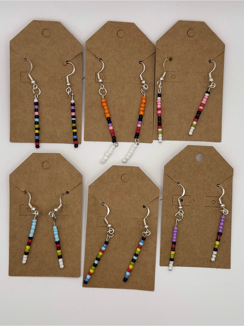 Handmade Multicolor Beaded Dangle Earrings, Women Jewelry